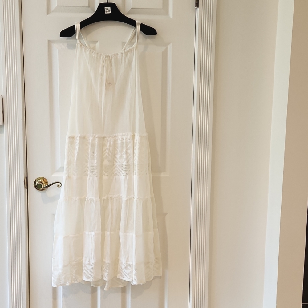 FREE PEOPLE HALTER TOP LACE COVER-UP DRESS
